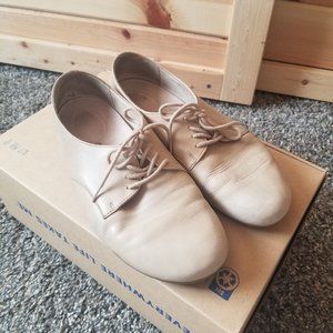 Birkenstock Beige Leather Oxfords